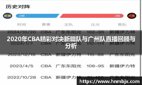 2020年CBA精彩对决新疆队与广州队直播回顾与分析